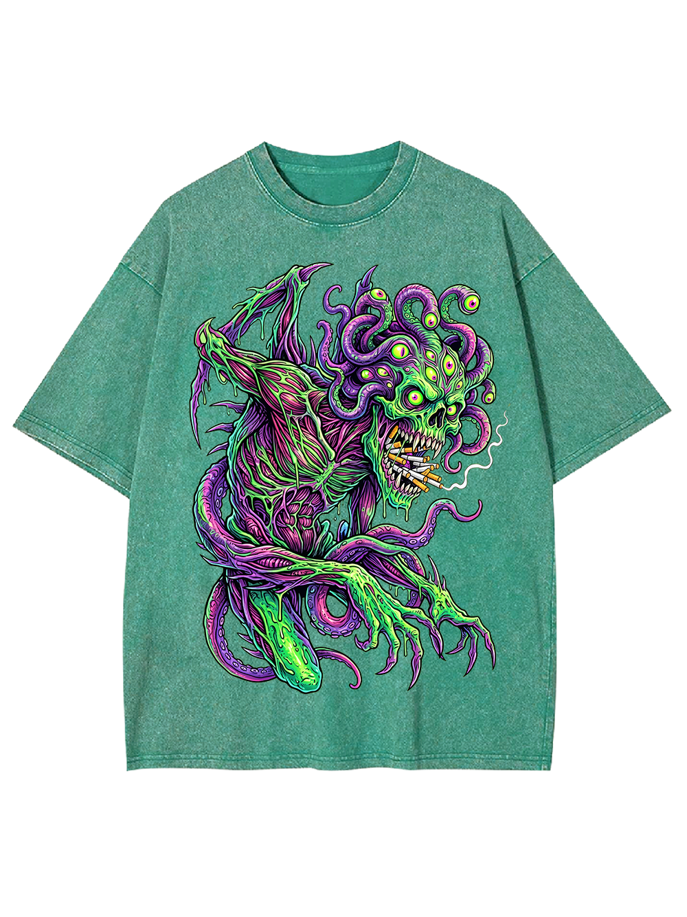 Evil Goddess Horror Art Washed Tshirt