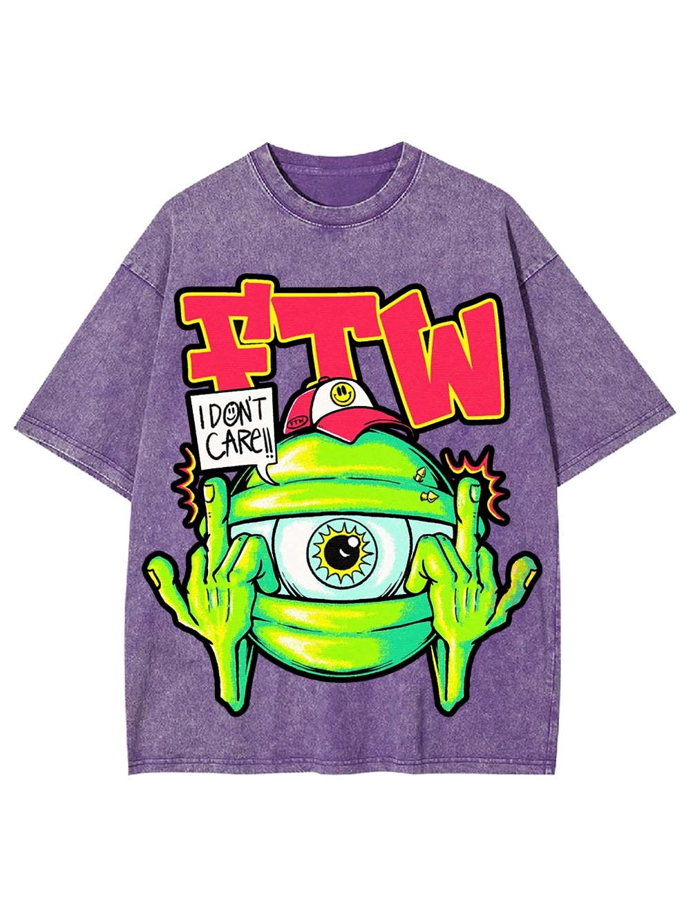 I Donlt care Washed Tshirt