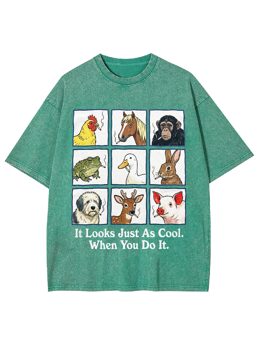 Vintage Animal Faces Washed Tshirt