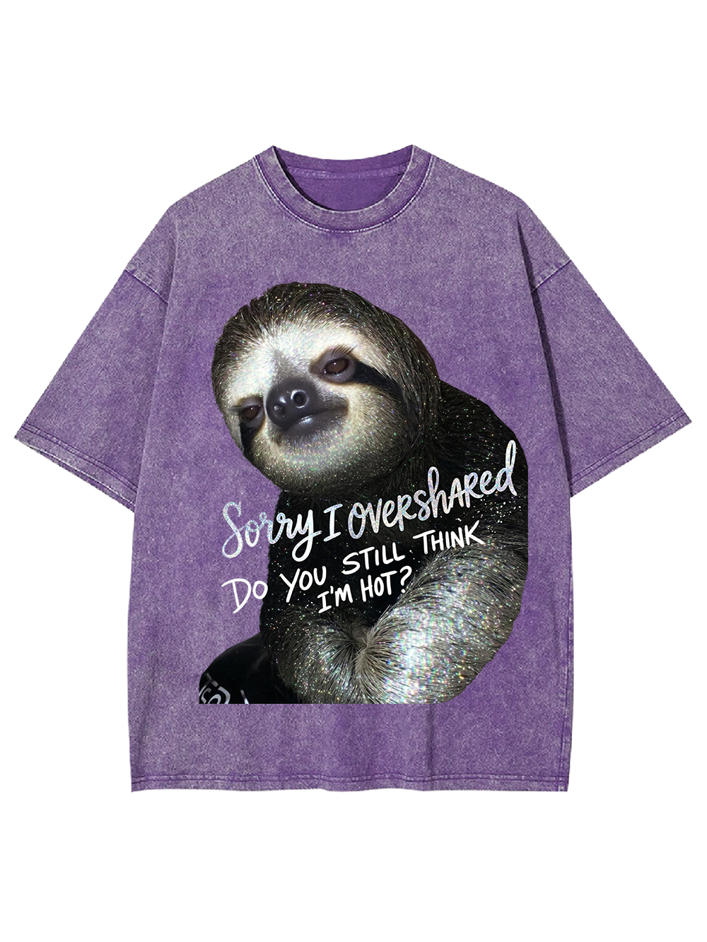 Cute Lazy Sloth Washed Tshirt