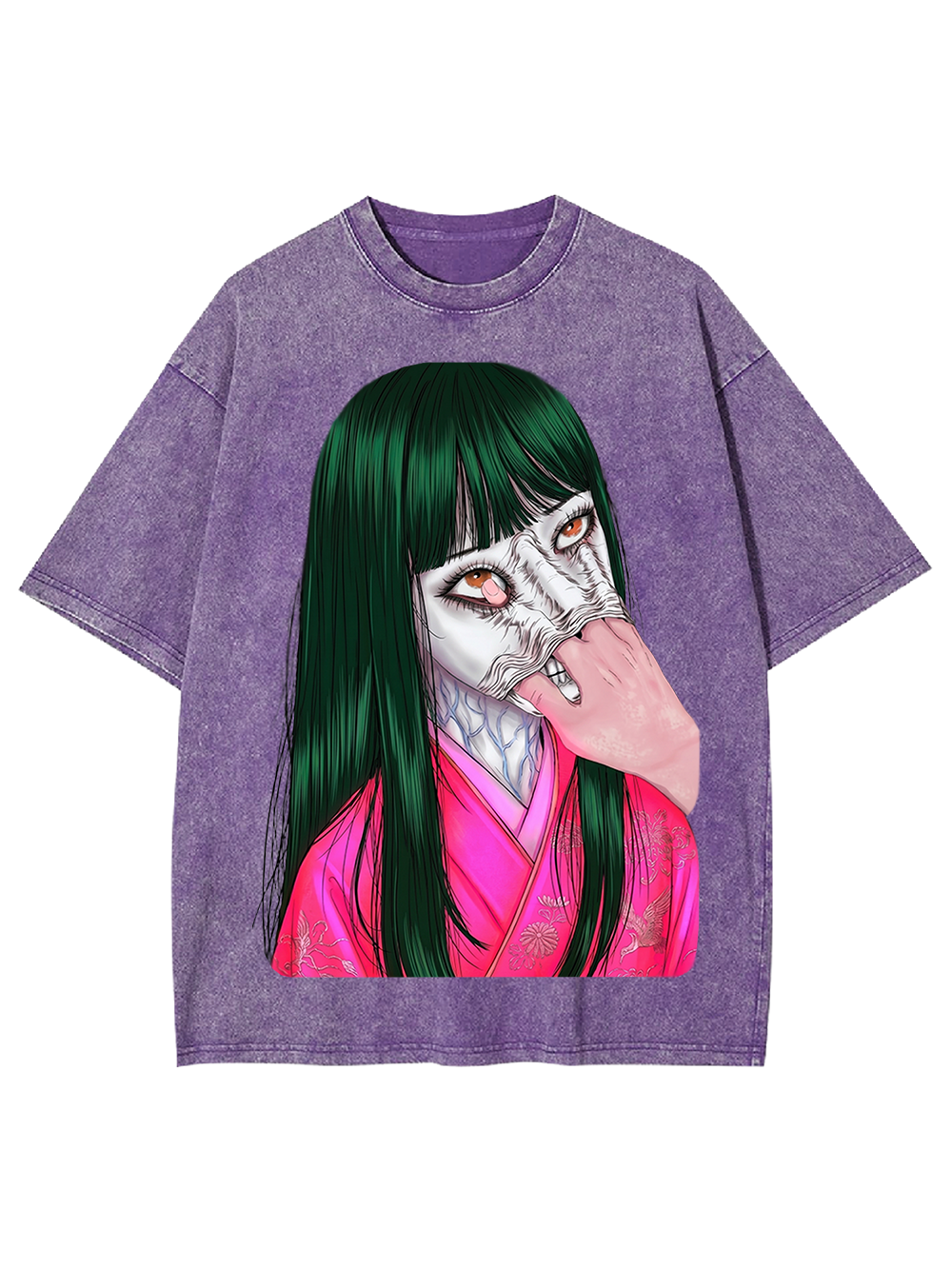 Horror & Thriller Kimono Girl Washed Tshirt