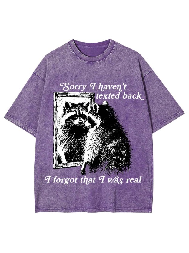Sorry I Haven't Texted Back I Forgot That I Was Real Washed Tshirt