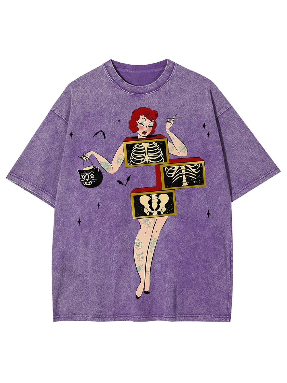 SKELETONS AND STYLE WASHED TSHIRT