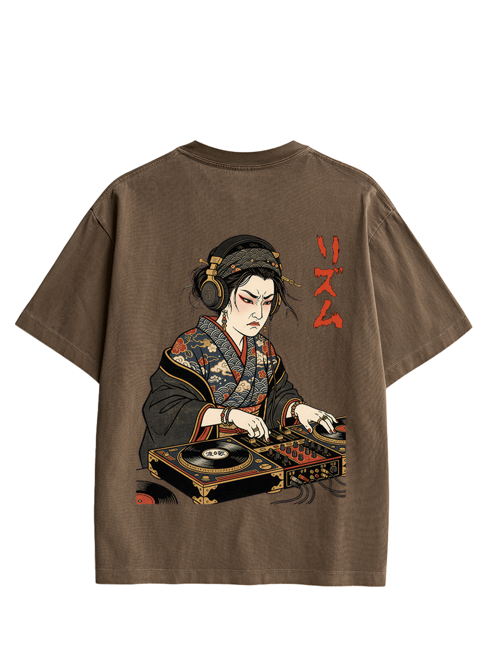 GEISHA DJ RHYTHM DOUBLE SIDED PRINT WASHED TSHIRT