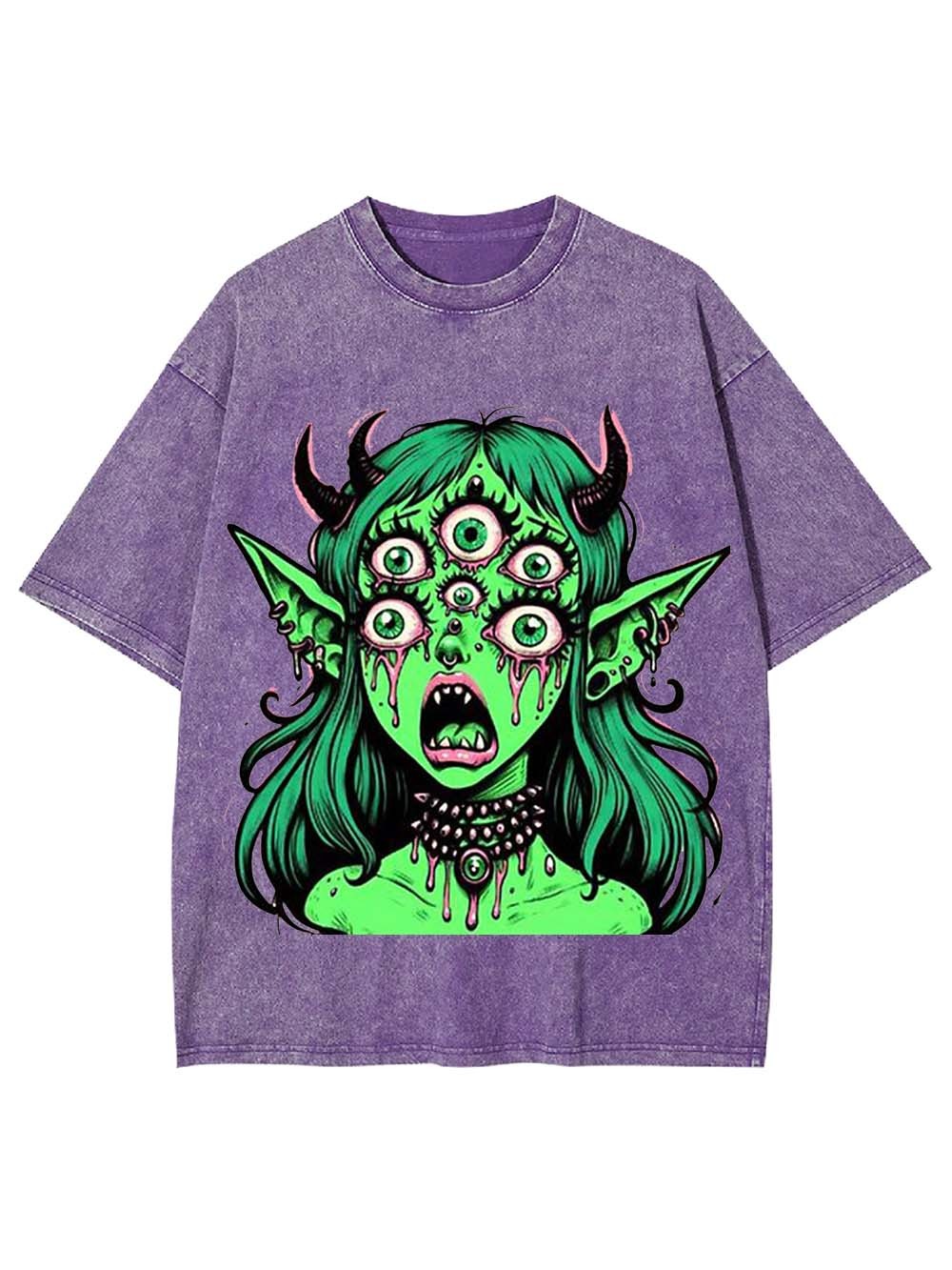 Multi-Eyed Demoness Washed Tshirt