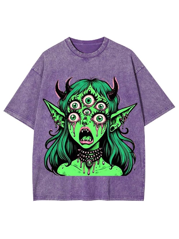 Multi-Eyed Demoness Washed Tshirt