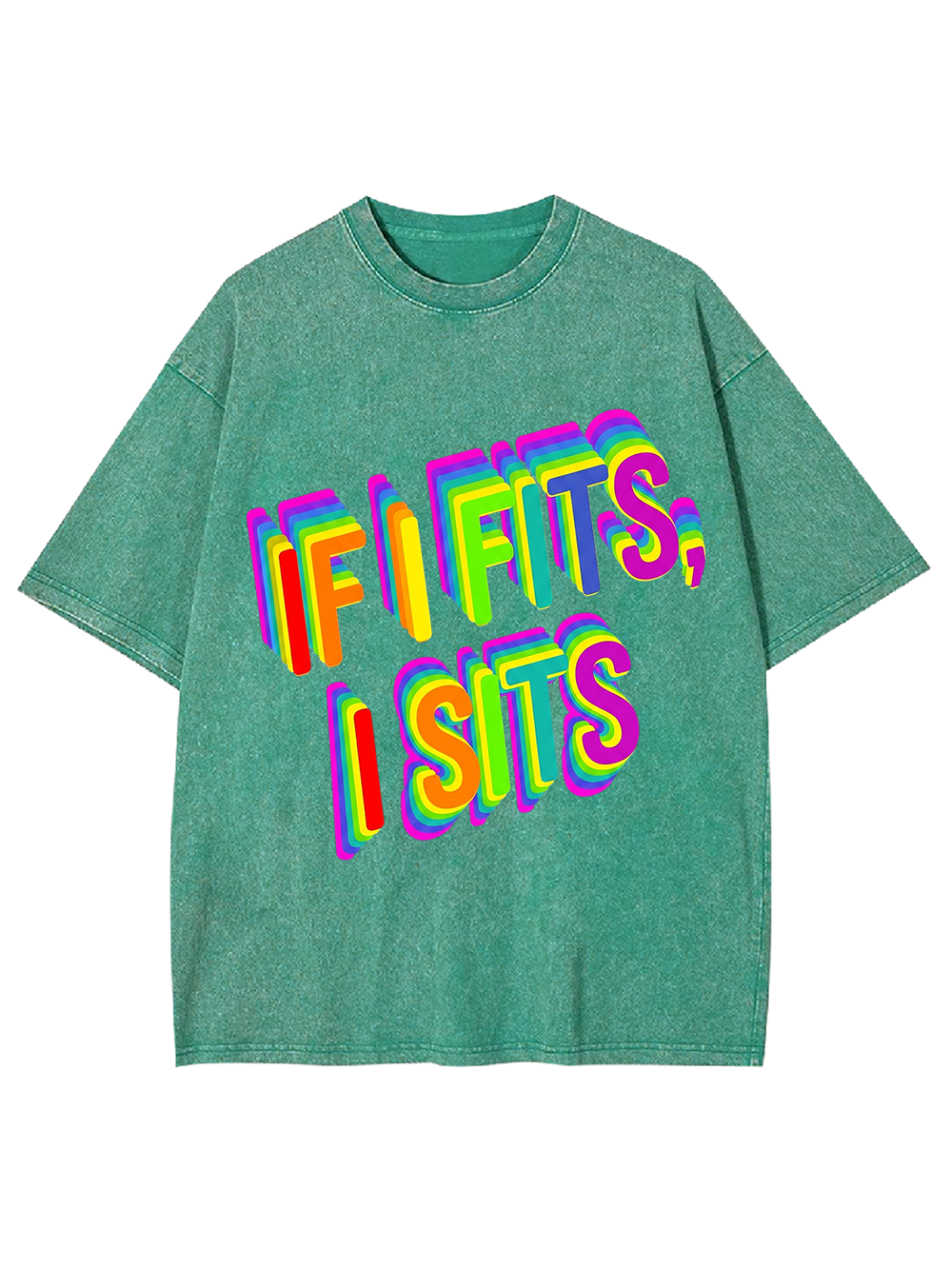 IF I FITS, I SITS WASHED TSHIRT