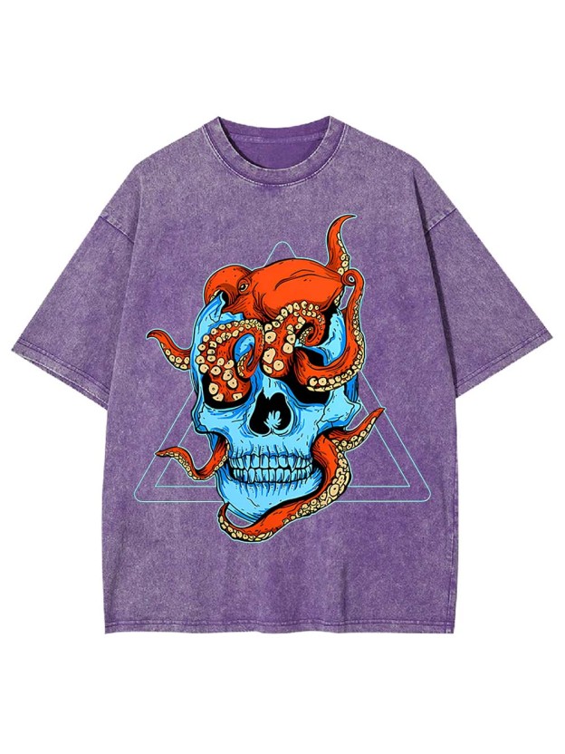 Tentacled Skull Washed Tshirt