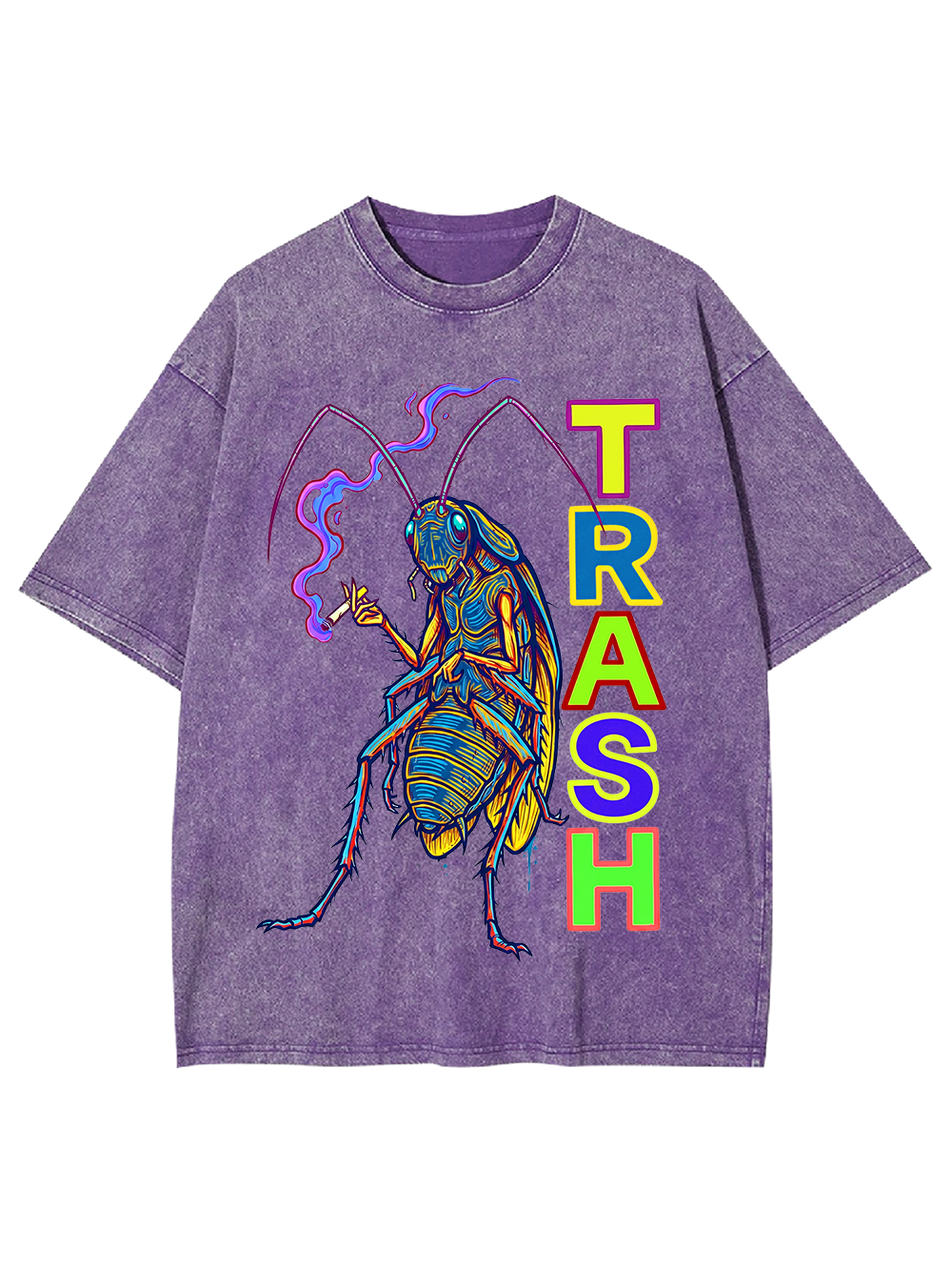 NEON ROACH TRASH TEXT WASHED TSHIRT