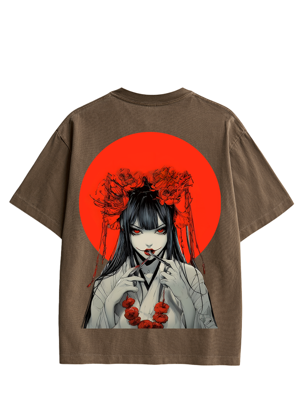 CRIMSON ENCHANTRESS DOUBLE SIDED PRINT WASHED TSHIRT
