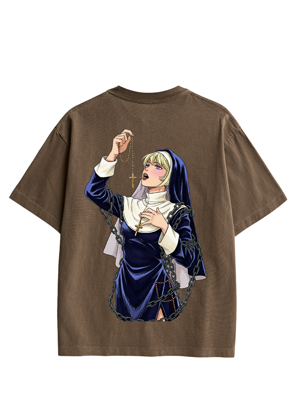 LICKING MANGA NUN DOUBLE SIDED PRINT WASHED TSHIRT
