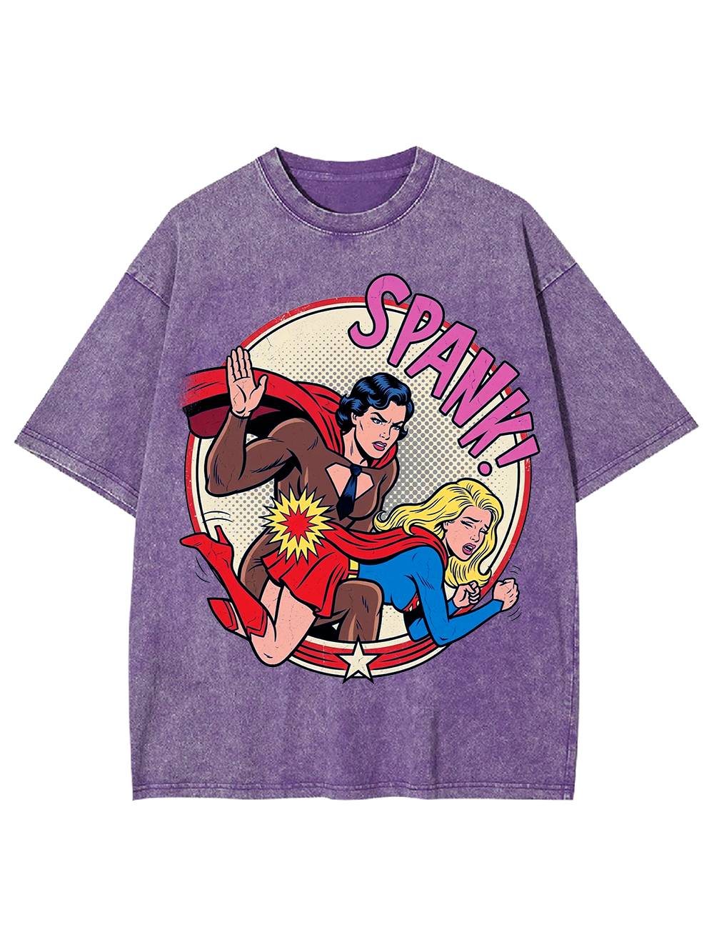 SPANK COMIC SUPERHERO WASHED TSHIRT