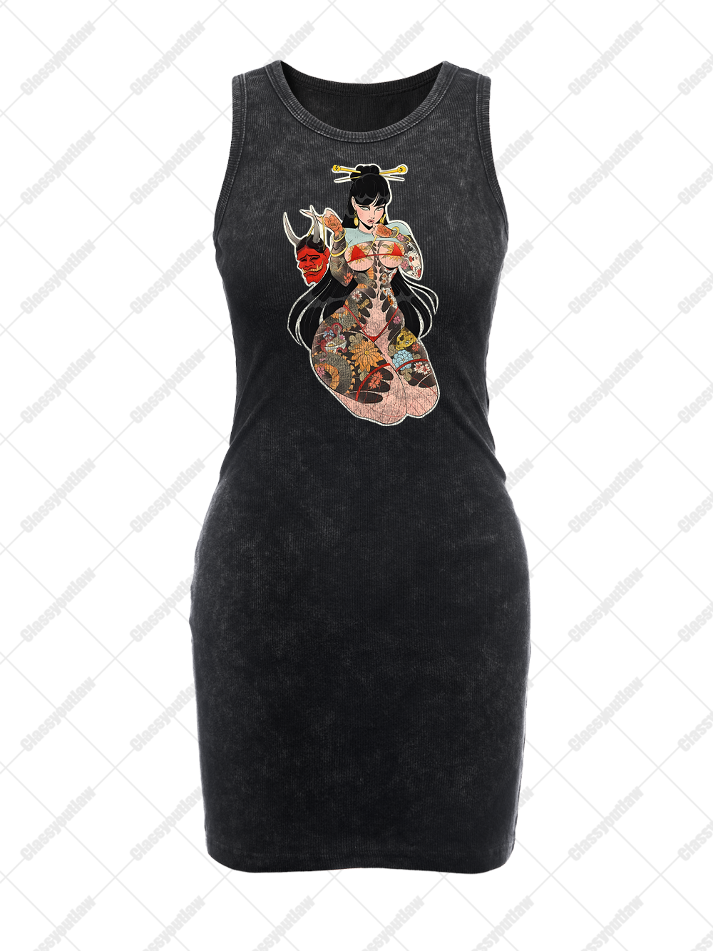 TATTOOED MYSTIQUE VINTAGE BODYCON TANK DRESS
