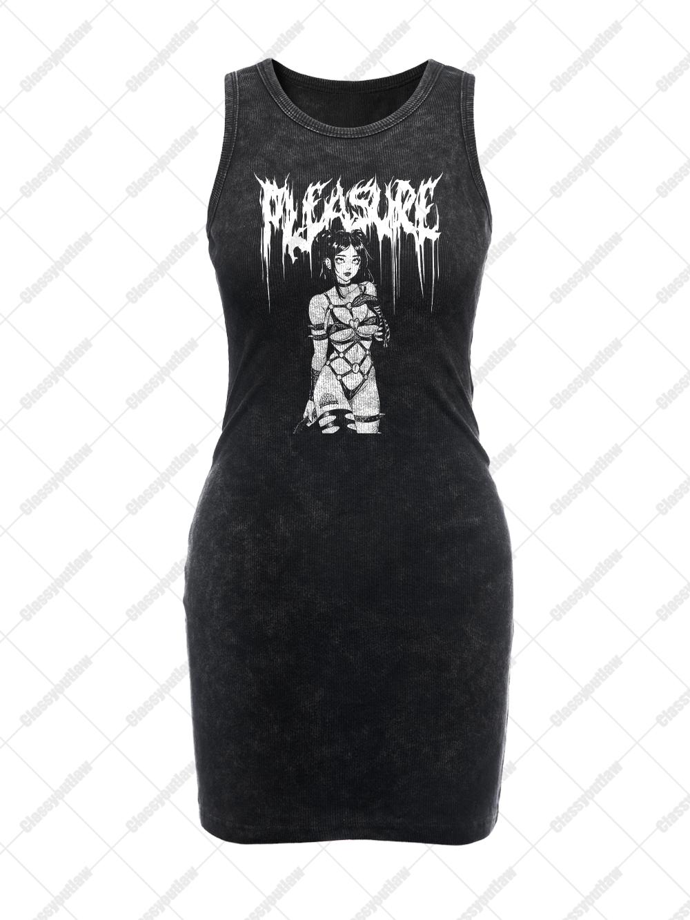 PLEASURE VINTAGE BODYCON TANK DRESS