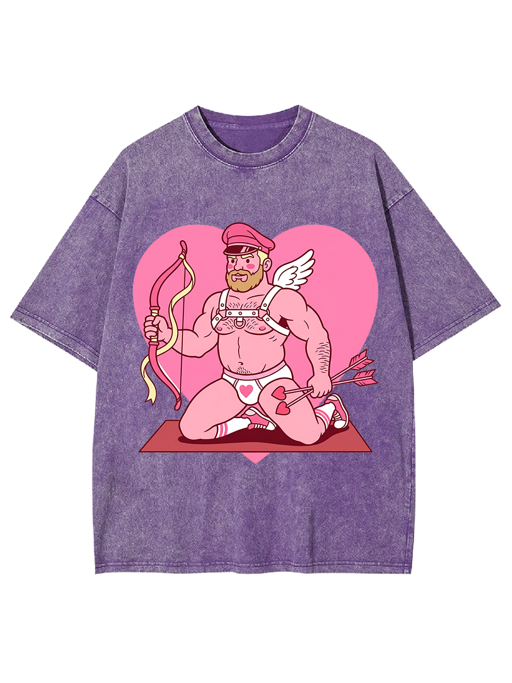 CUPID KNEELING WITH BOW WASHED TSHIRT