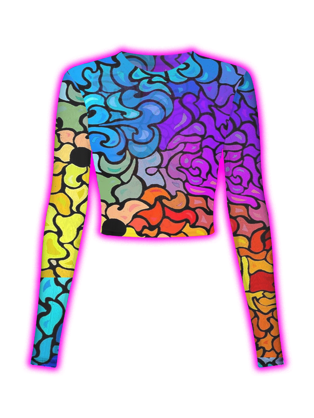 RAINBOW SWIRL PSYCHEDELIC MESH TOP