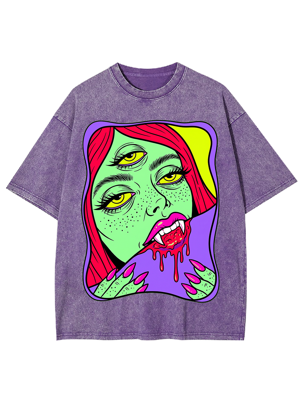 THREE-EYED VAMPIRE GIRL WASHED TSHIRT