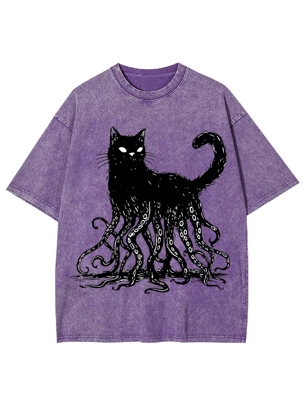 Octopus Tentacle Cat Washed Tshirt