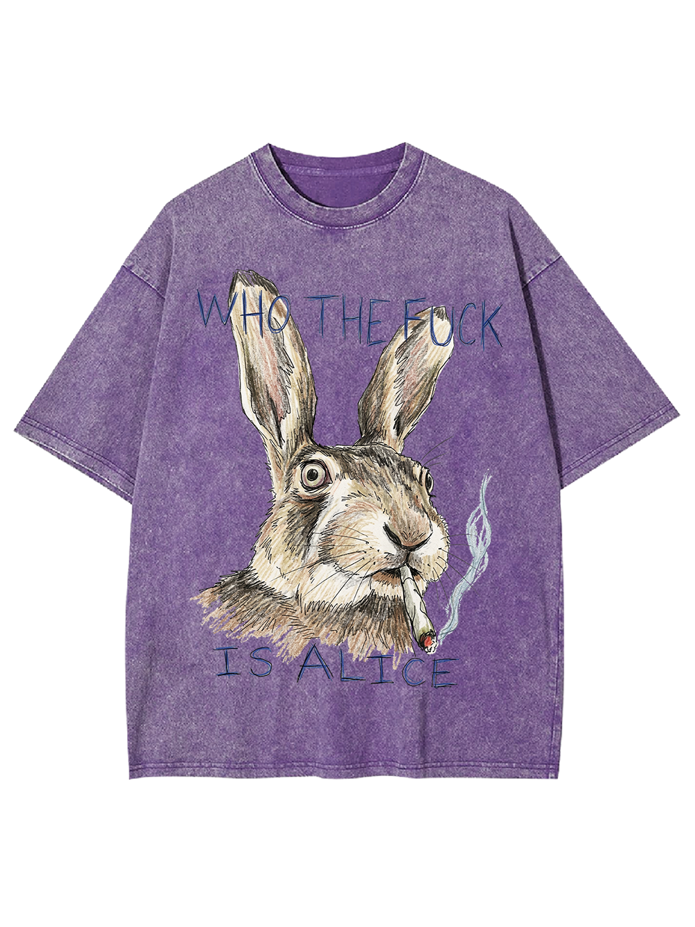 WHO THE F IS ALICE RABBIT WASHED TSHIRT