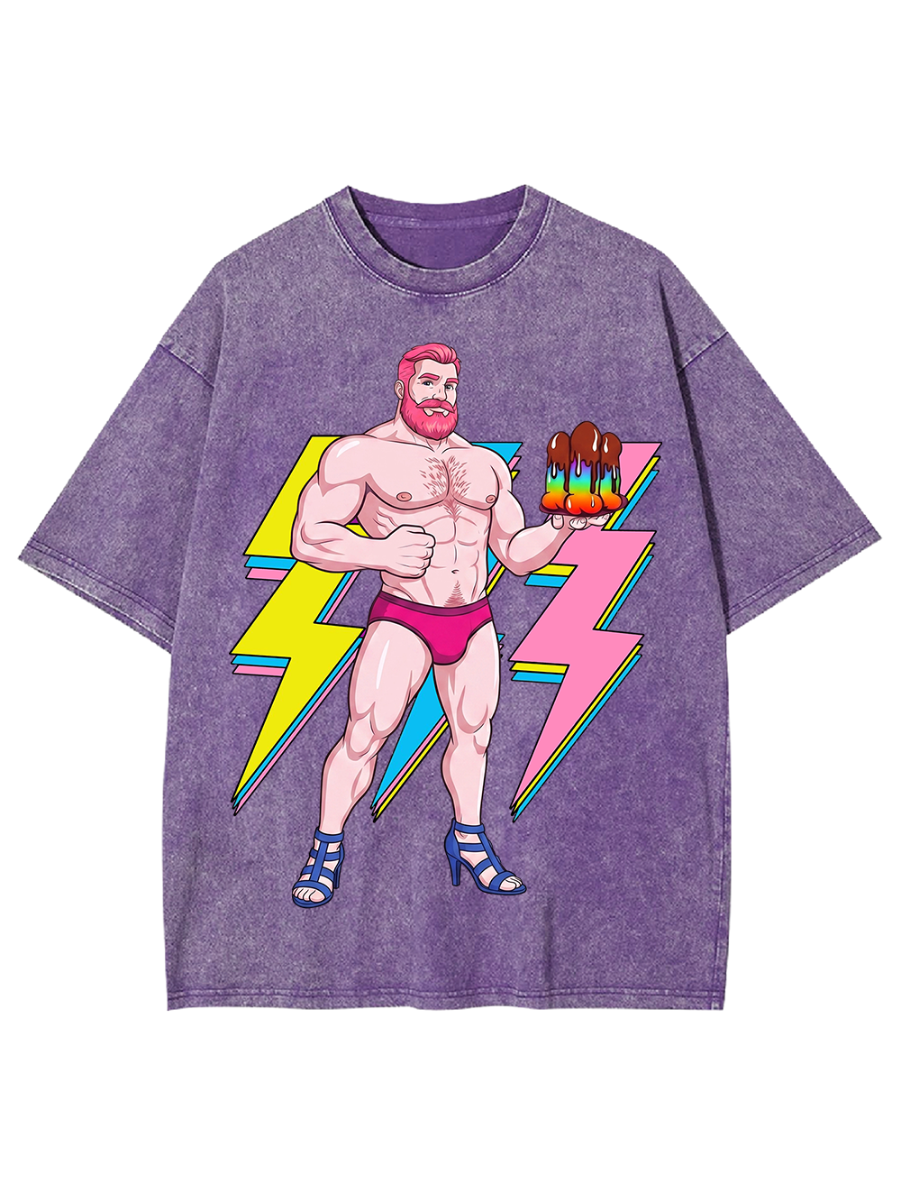 LIGHTNING MUSCLE POP WASHED TSHIRT