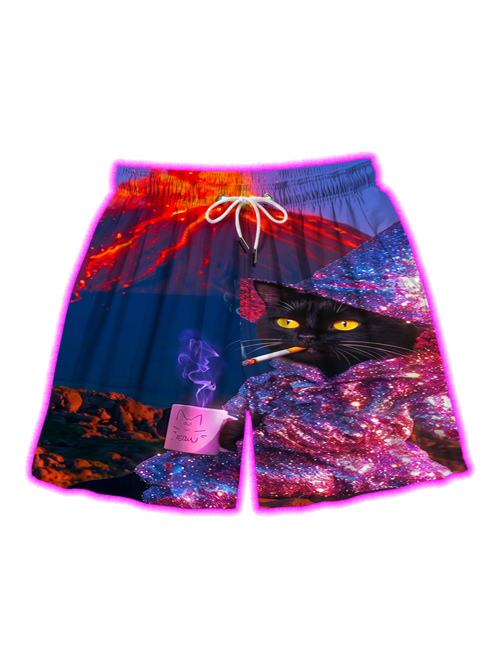 COSMIC WIZARD CAT ALL OVER PRINT SHORTS