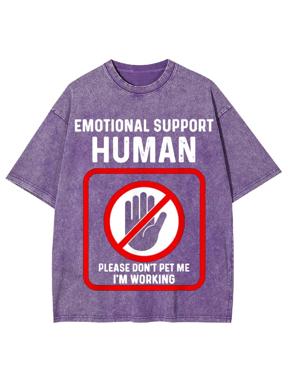EMOTIONAL SUPPORT HUMAN WASHED TSHIRT