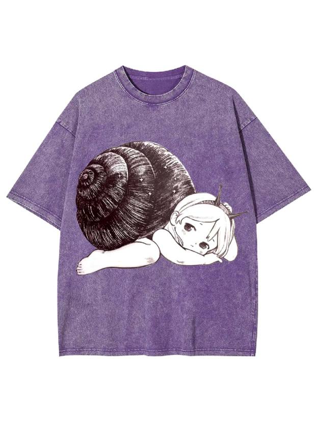 Snail Girl Washed Tshirt