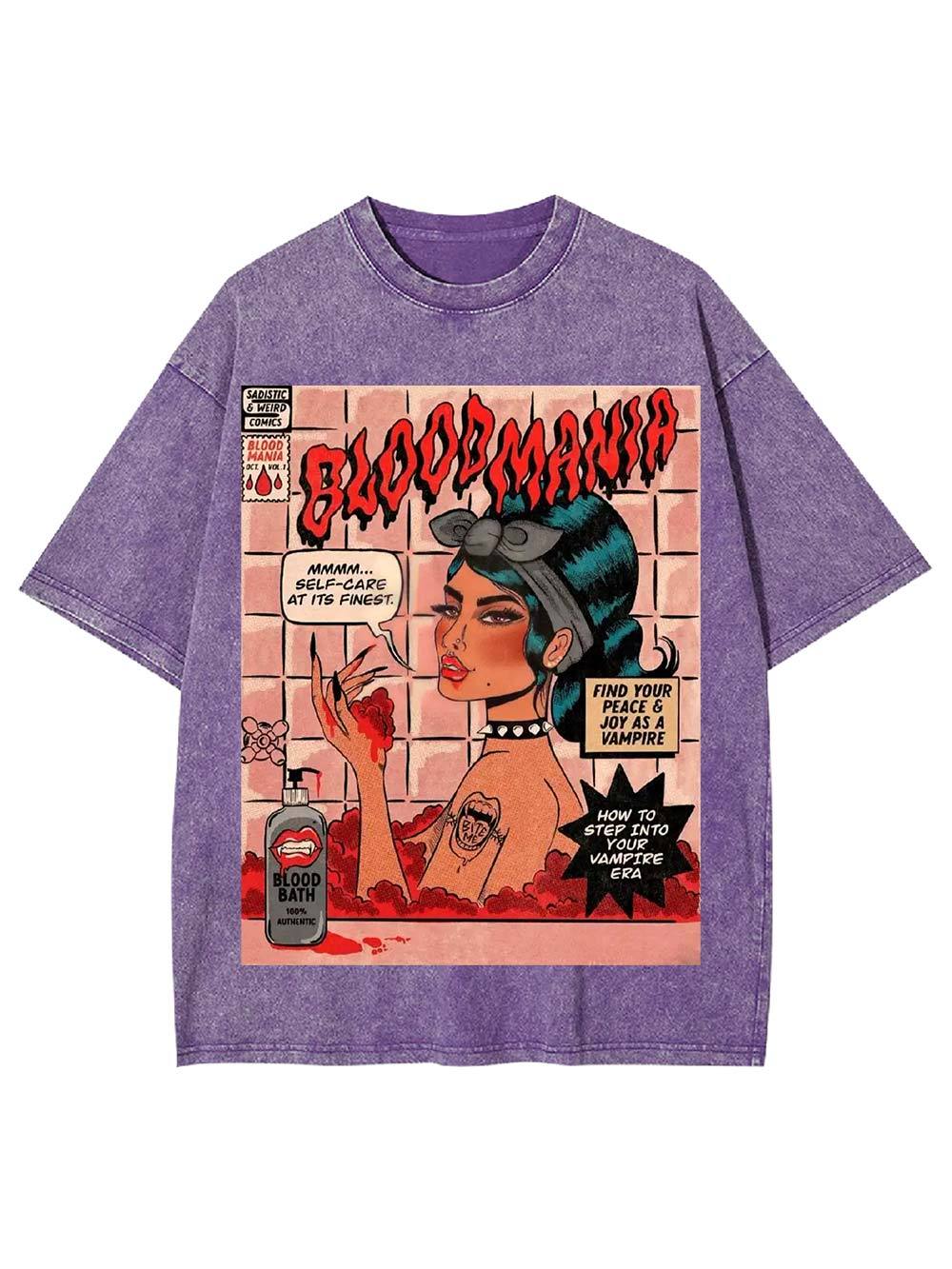Blood Mania Washed Tshirt-ClassyOutlaw Sale