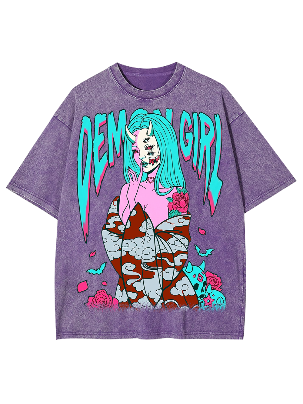 DEMON GIRL AAA WASHED TSHIRT