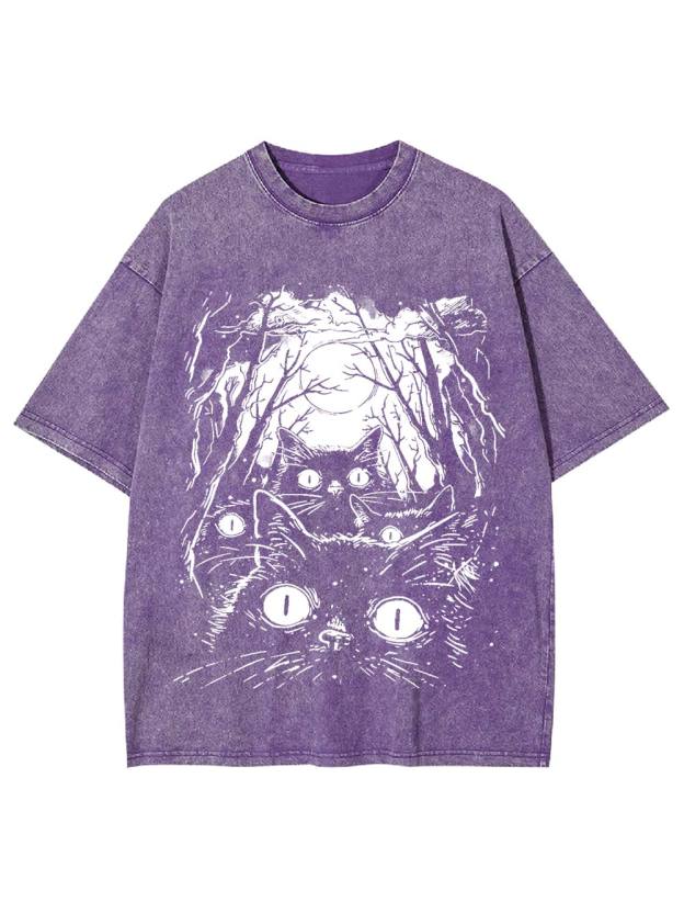 Moonlit Cat Gaze Washed Tshirt