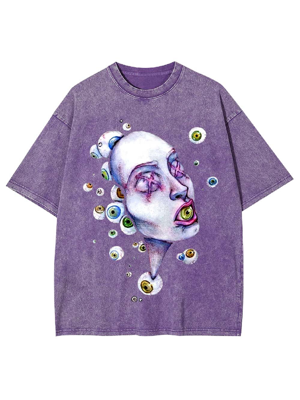 Surreal Eyeball Visions Washed Tshirt