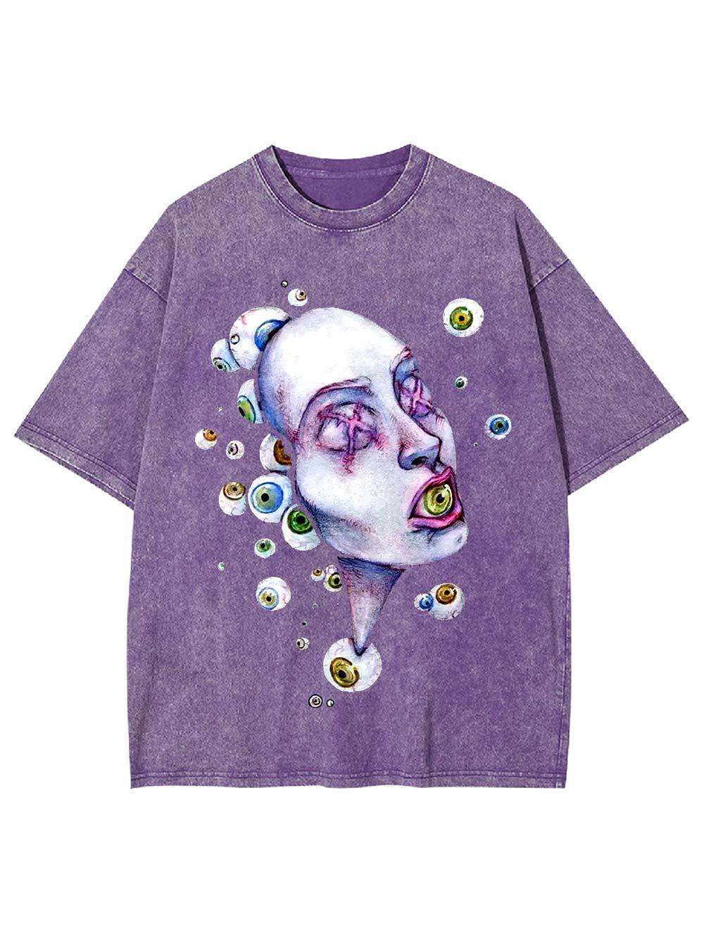 Surreal Eyeball Visions Washed Tshirt
