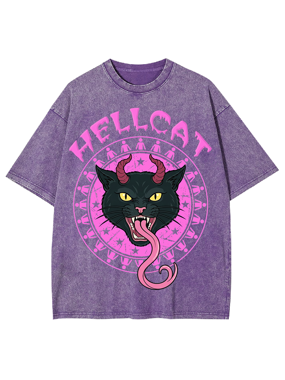 HELLCAT DEMON CAT AAA WASHED TSHIRT