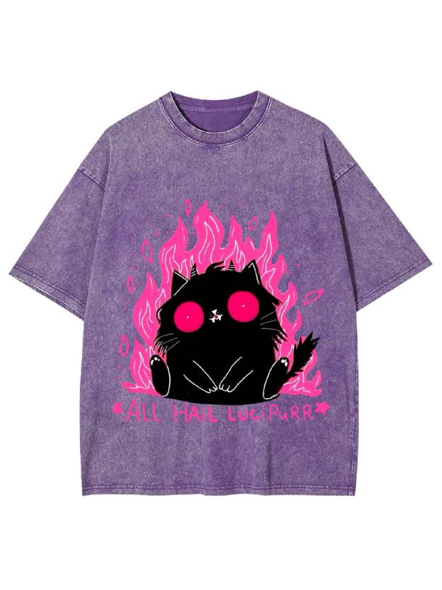 All Hail Lucipurr Washed Tshirt