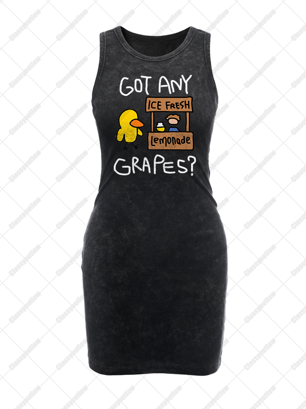 GOT ANY GRAPES VINTAGE BODYCON TANK DRESS