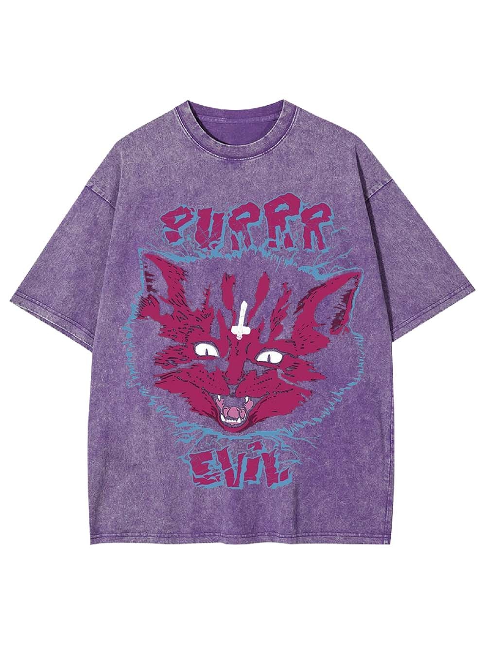 PURRR EVIL CAT WASHED TSHIRT