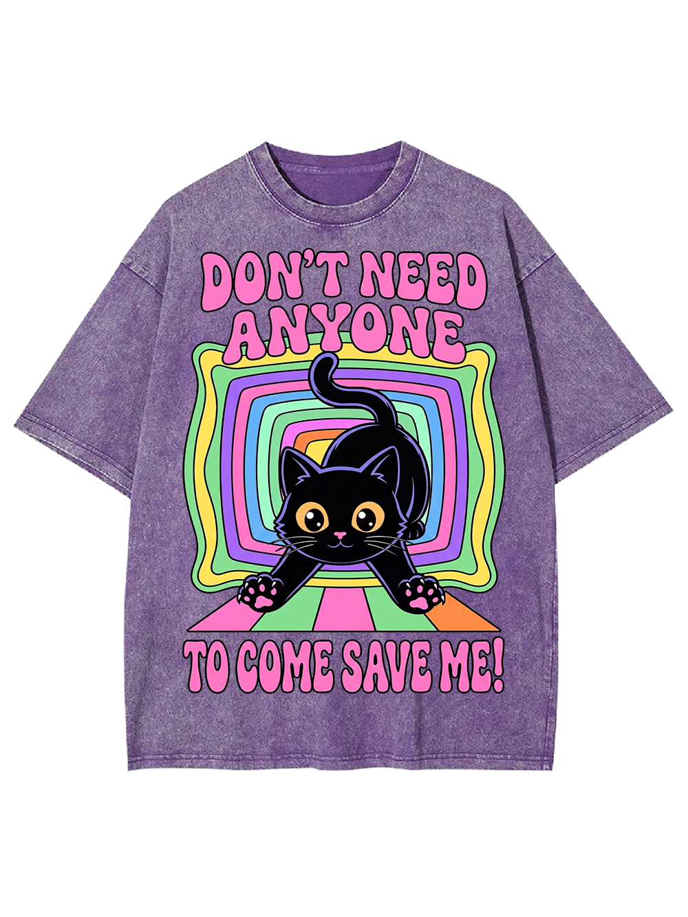 RAINBOW RESCUE CAT AAA WASHED TSHIRT