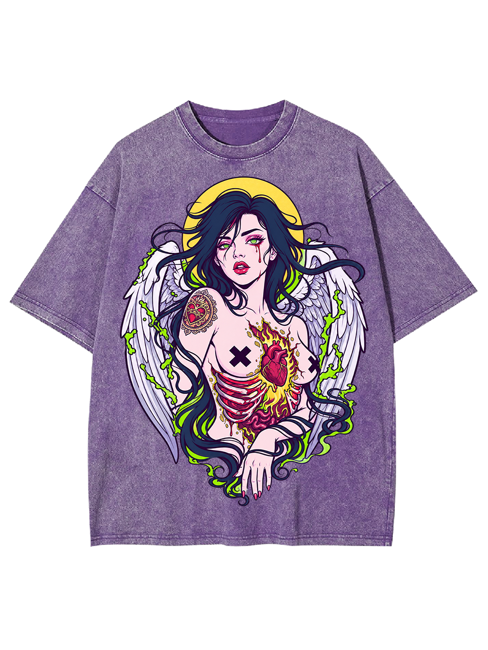 FALLEN HEART ANGEL AAA WASHED TSHIRT