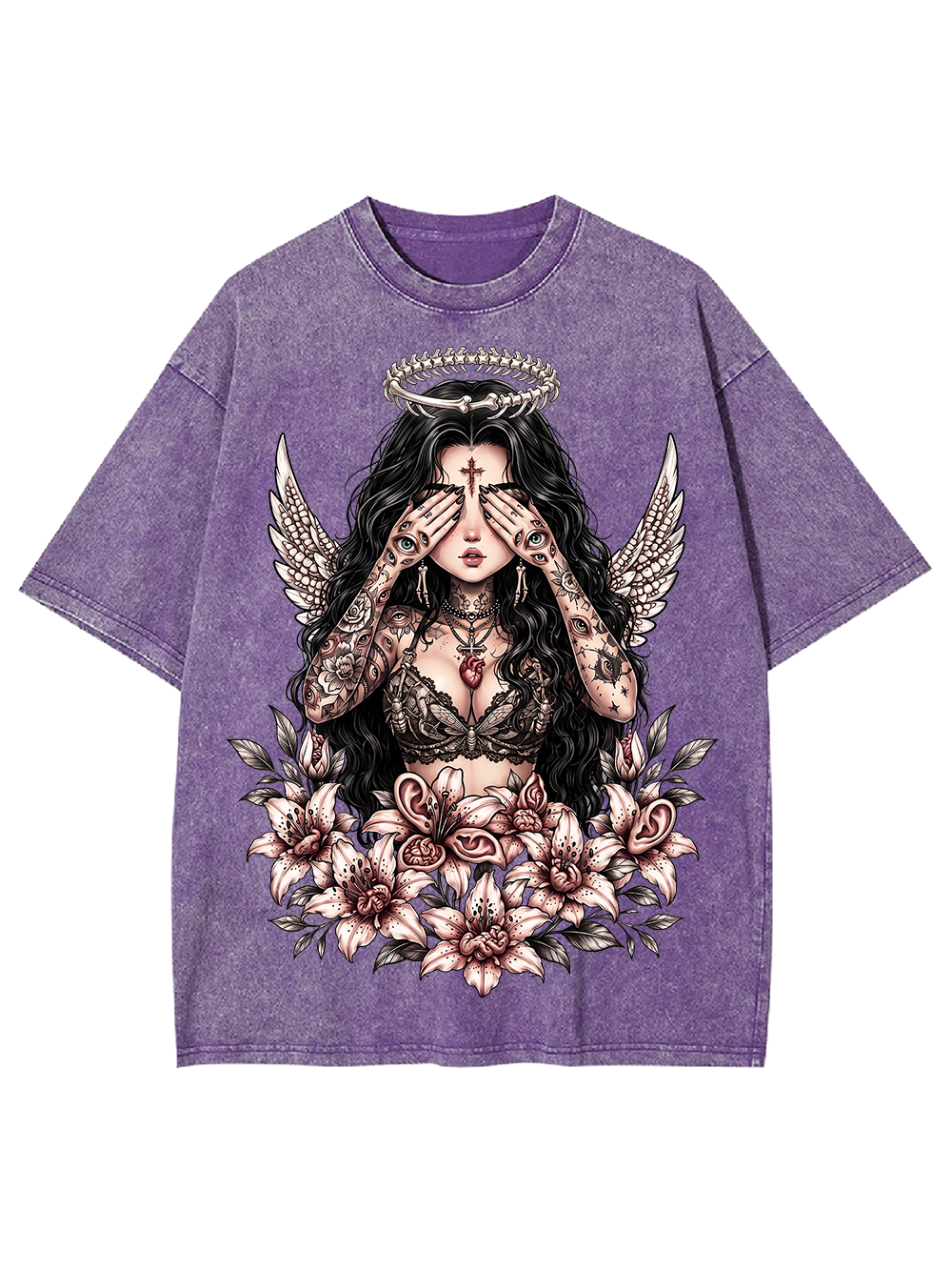 TATTOOED ANGEL BLOOM AAA WASHED TSHIRT