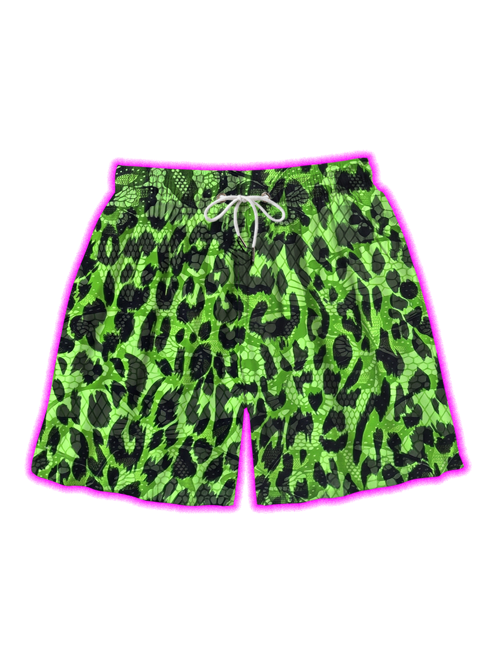 NEON LEOPARD ALL OVER PRINT SHORTS