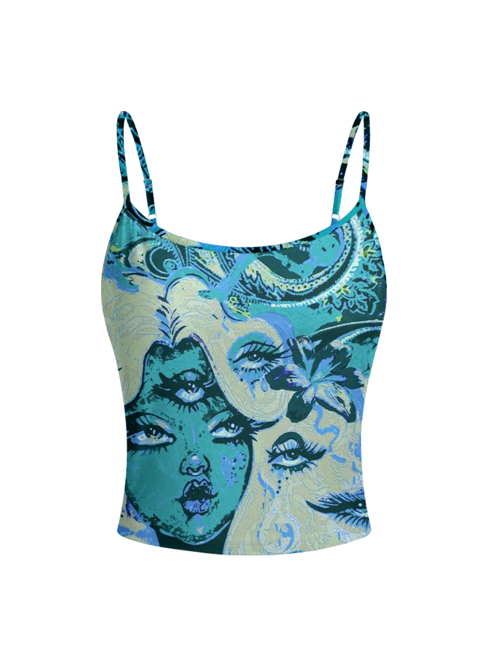 MYSTIC MERMAID DREAM FULL-PRINT SPAGHETTI-STRAP TOP