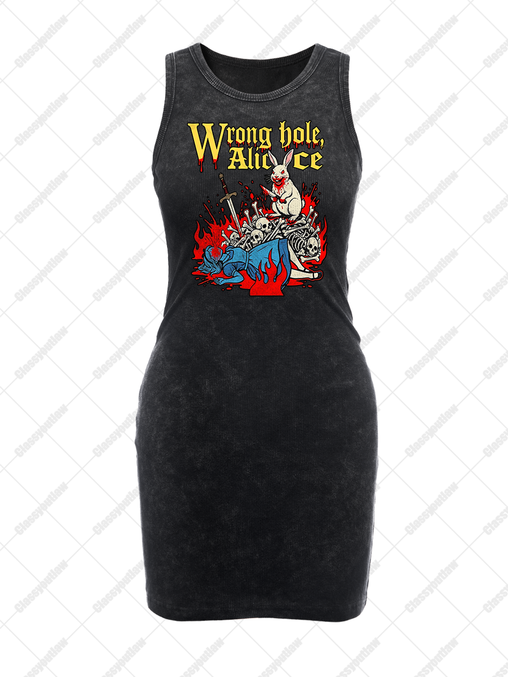 GRIM ALICE VINTAGE BODYCON TANK DRESS