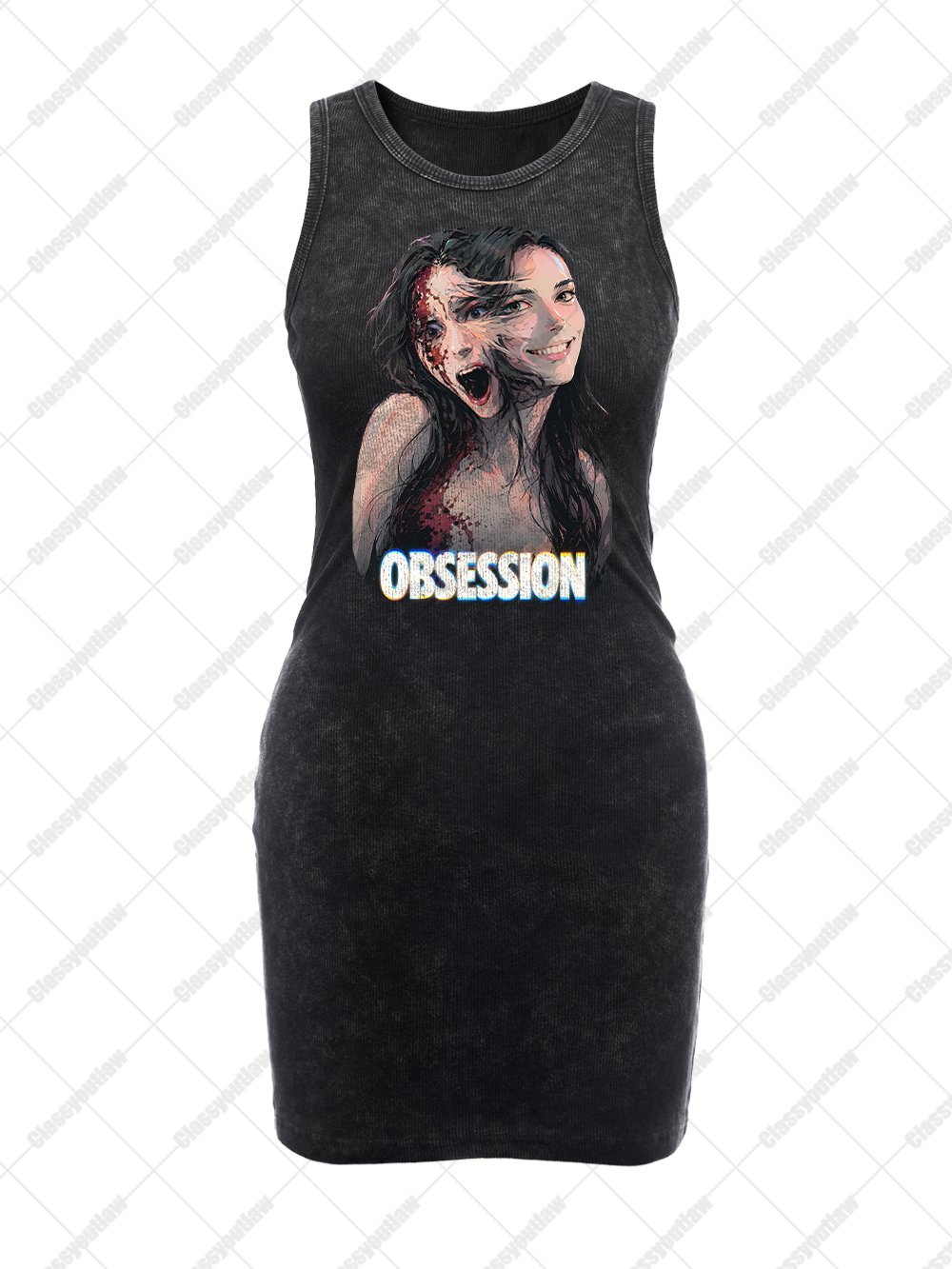 SPLIT OBSESSION VINTAGE BODYCON TANK DRESS