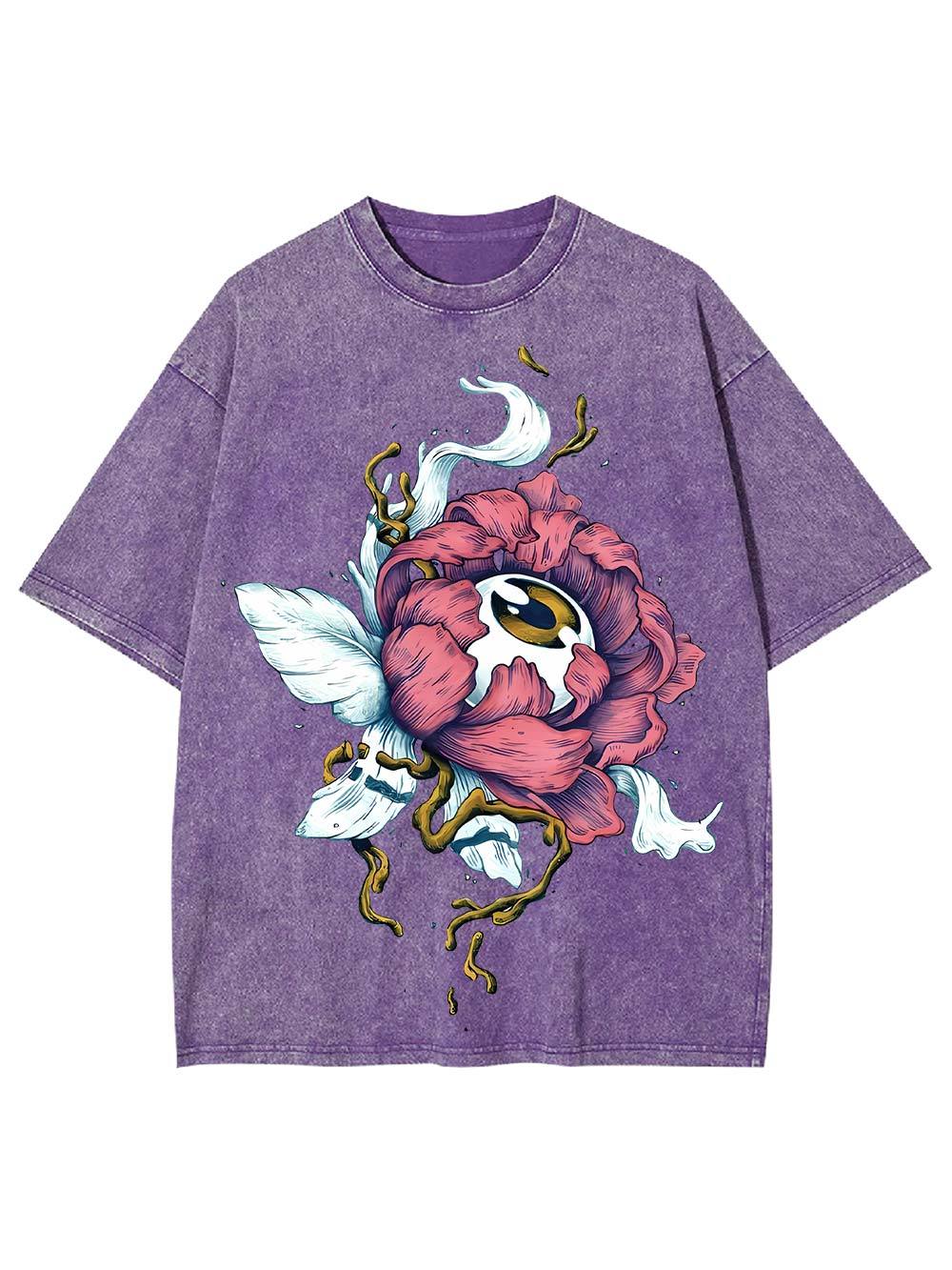 Floral Eye Fusion Washed Tshirt