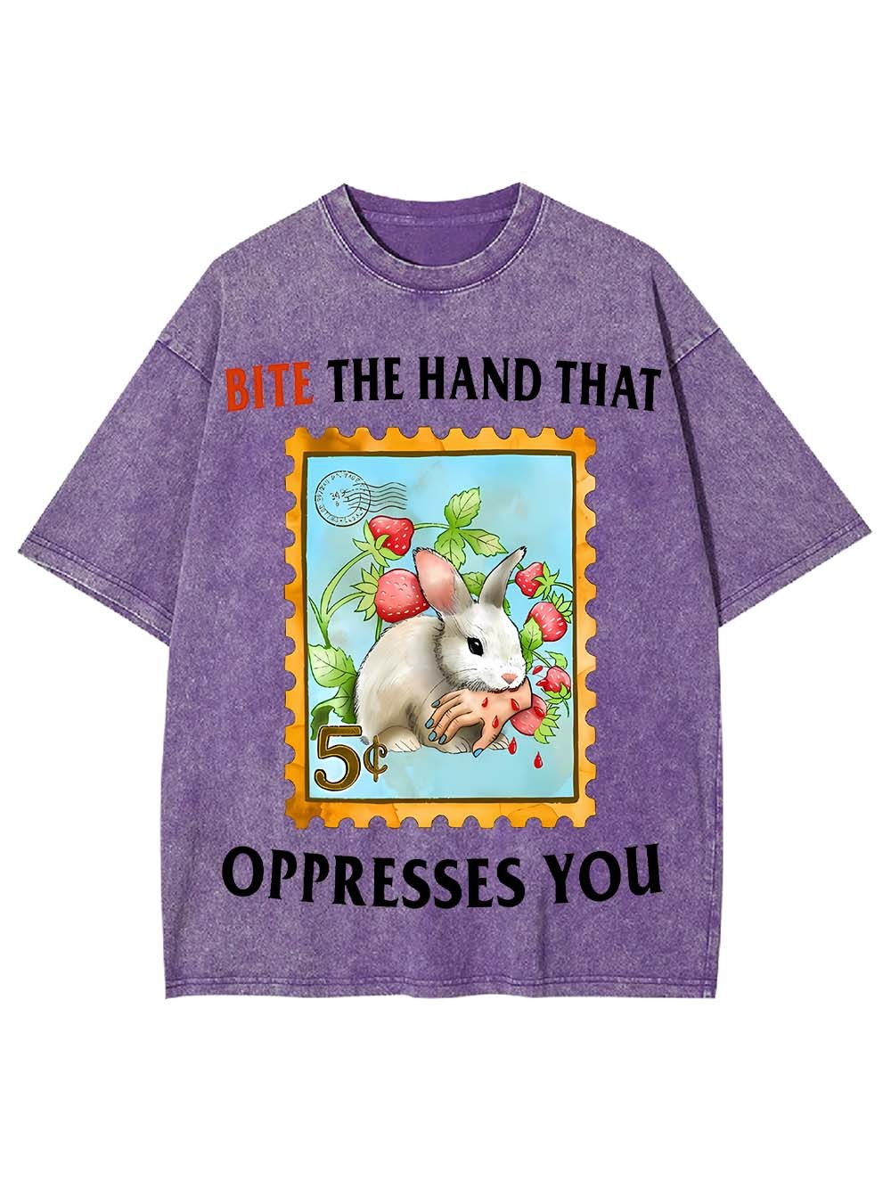 Bite The Hand That Oppresses You Washed Tshirt