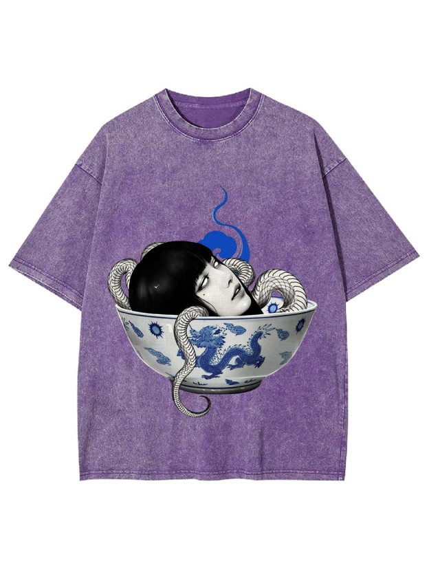 Snake Maiden in the Bowl Washed Tshirt