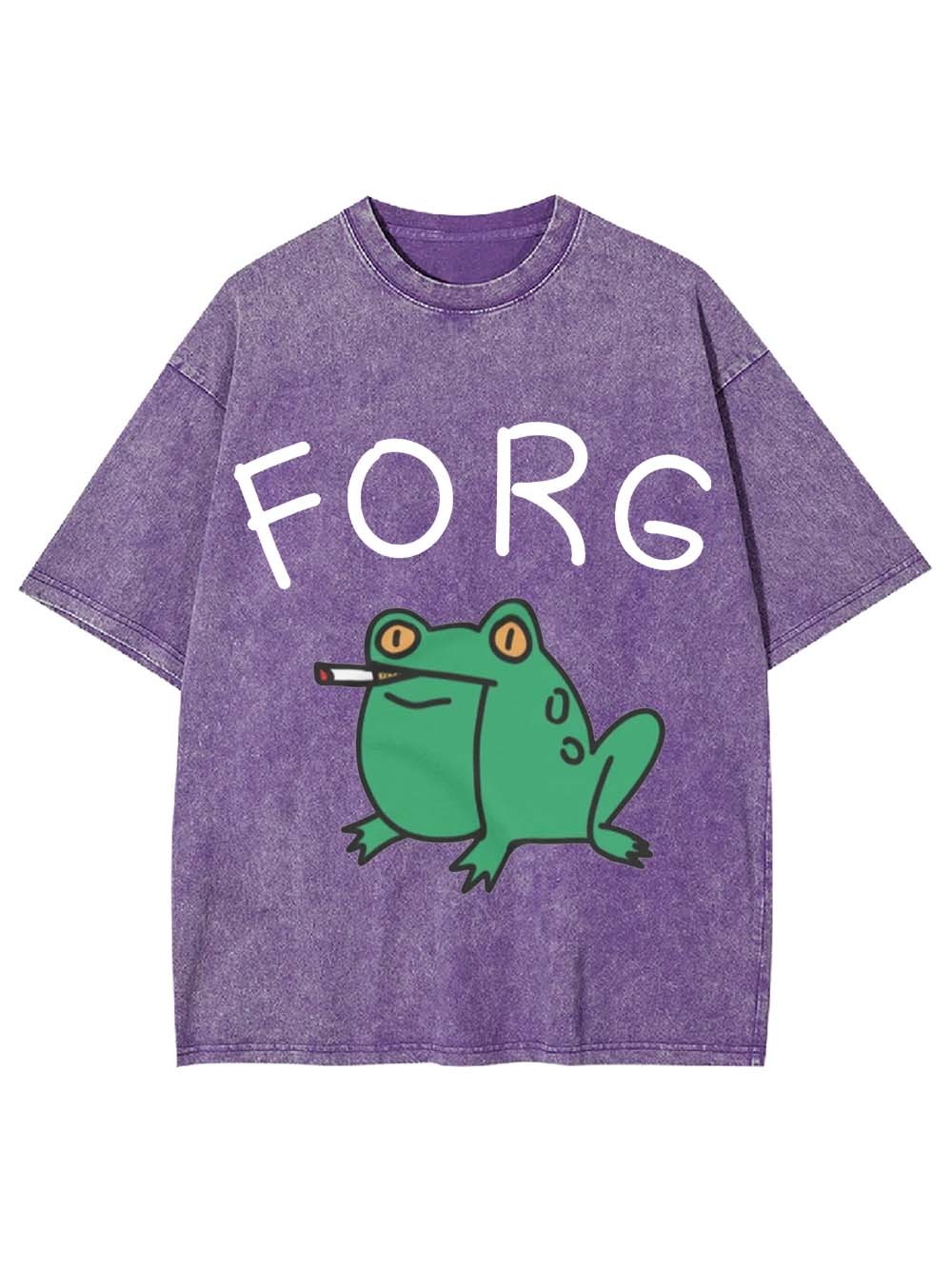 Forg the Smoking Frog Washed Tshirt