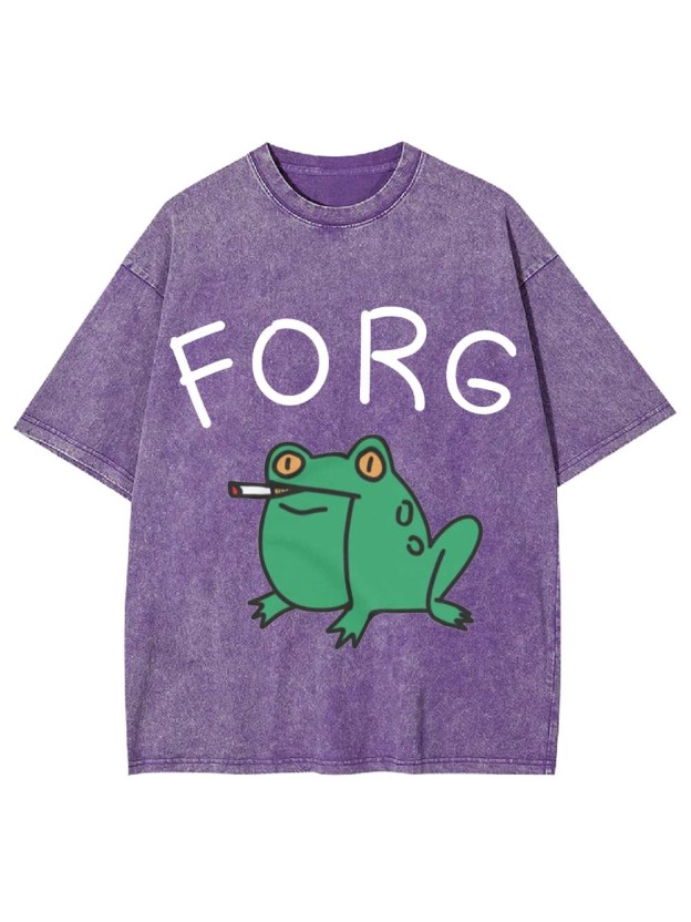 Forg the Smoking Frog Washed Tshirt