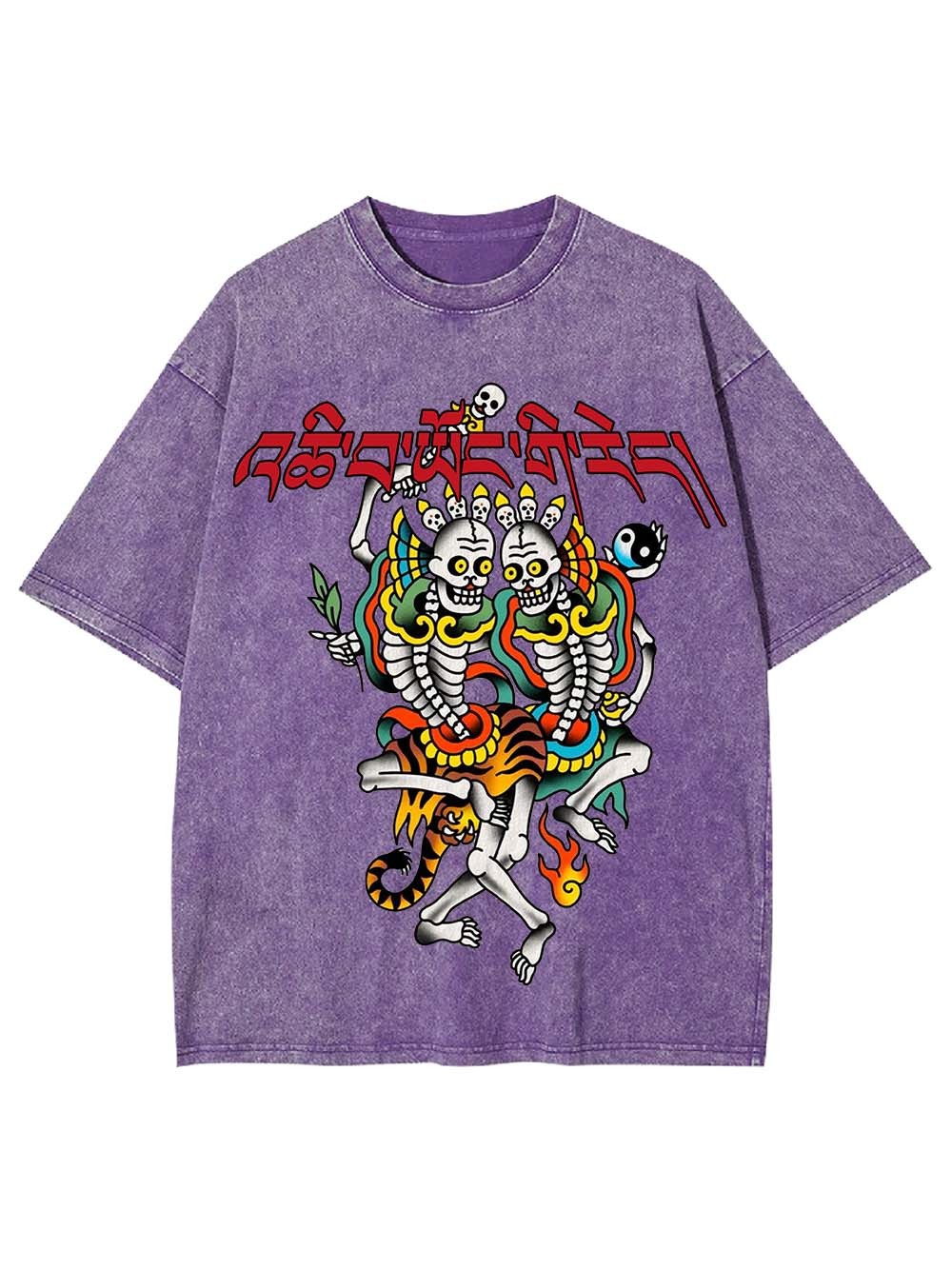 Dancing Skeleton Guardians Washed Tshirt