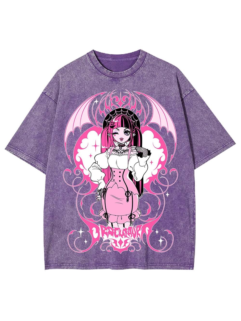 PINK BAT QUEEN WASHED TSHIRT